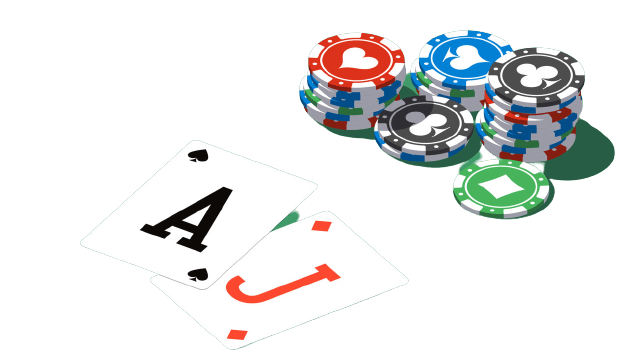 blackjack cards and chips on a blackjack table