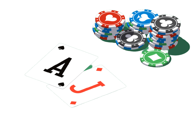 blackjack cards and chips no background